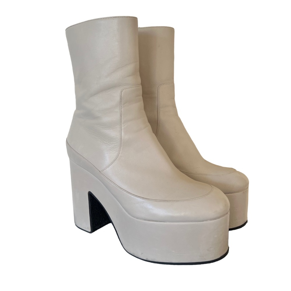 DRIES VAN NOTEN Calfskin Zip Platform Ankle Boots
